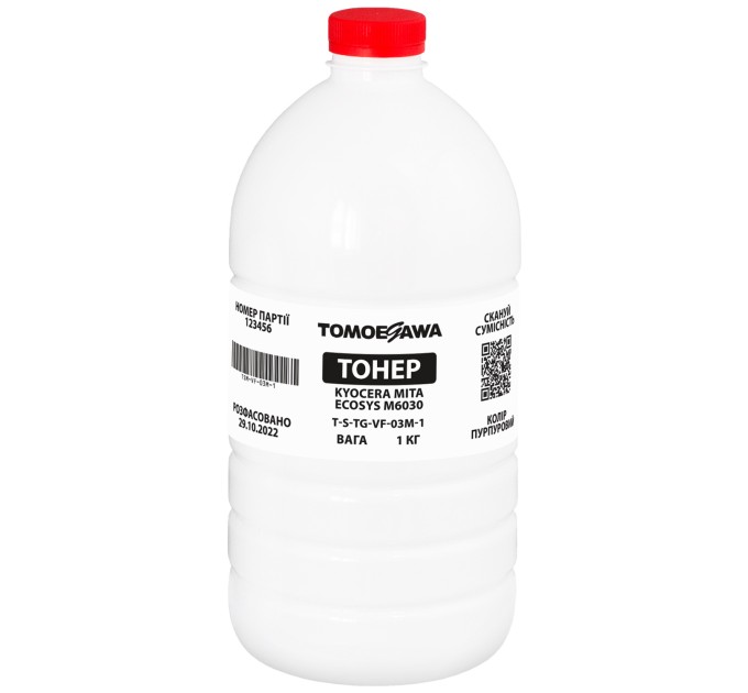 Тонер Kyocera Mita Ecosys M6030 флакон, 1 кг, пурпуровий Tomoegawa (TSM-VF-03M-1)