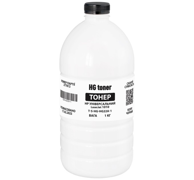 Тонер HP універсальний LaserJet 1010 флакон, 1 кг HG toner (TSM-HG22A-1)
