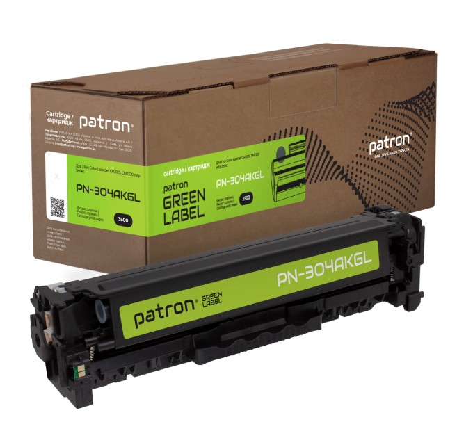 Картридж сумісний HP 304A (CC530A) Green Label, чорний Patron (PN-304AKGL)