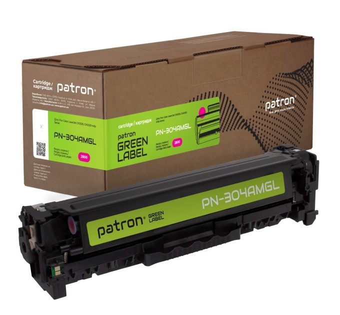 Картридж сумісний HP 304A (CC533A) Green Label, пурпуровий Patron (PN-304AMGL)