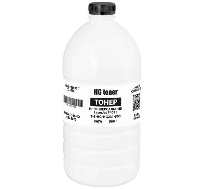 Тонер HP універсальний LaserJet P4015 флакон, 500 г HG toner (TSM-HG231-500)
