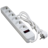 Фільтр мережевий 6 розеток, 3 м, білий, 3*1мм2 Patron (SP-1063W)