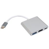 Адаптер USB Type-C на HDMI/USB 3.0/Type-C 0,1 м Patron (PN-Type-C-HUB)