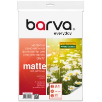 Фотопапір матовий самоклеючий 105 г/м2, A4, 20 арк Everyday Barva (IP-ALE105-268)