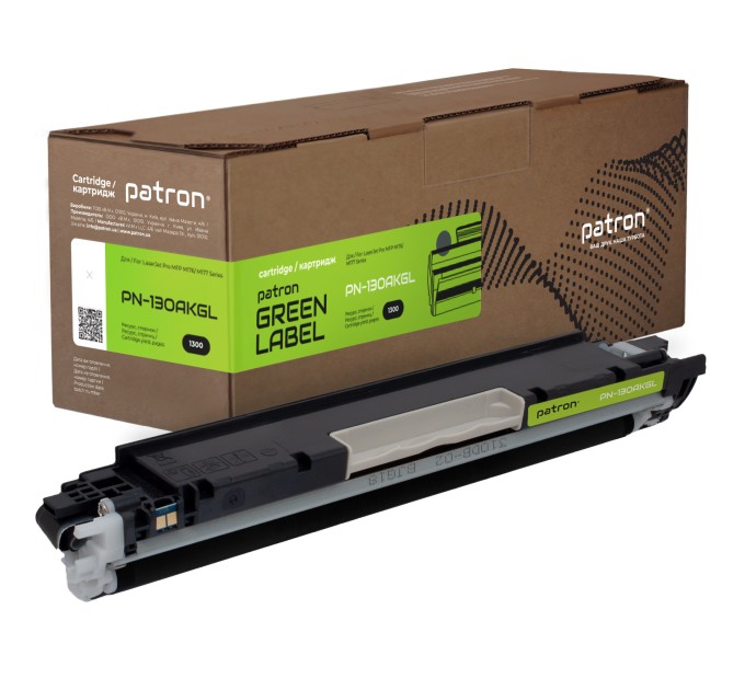 Тонер-картридж сумісний HP 130A (CF350A) Green Label, чорний Patron (PN-130AKGL)