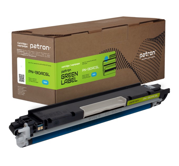 Тонер-картридж сумісний HP 130A (CF351A) Green Label, блакитний Patron (PN-130ACGL)