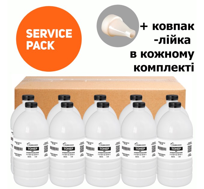 Тонер HP універсальний Service Pack,  флакон 10x1 кг GoldenGreen (TSM-HJ-301H-10SP)
