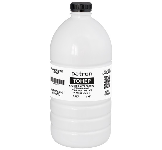 Тонер Kyocera Mita Ecosys P3045/P3060 флакон, 1 кг Patron (PN-KP3045-1)
