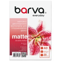 Фотопапір матовий двосторонній 220 г/м2, A3, 20 арк Everyday Barva (IP-BE220-295)