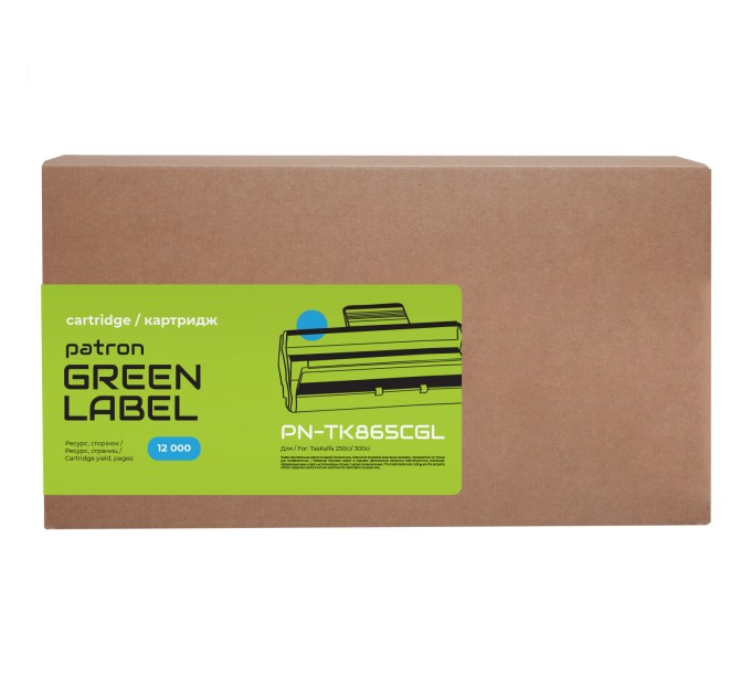 Тонер-картридж сумісний Kyocera Mita TK-865C блакитний Green Label Patron (PN-TK865CGL)