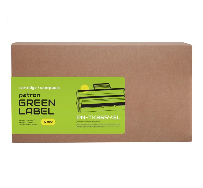 Тонер-картридж сумісний Kyocera Mita TK-865Y жовтий Green Label Patron (PN-TK865YGL)