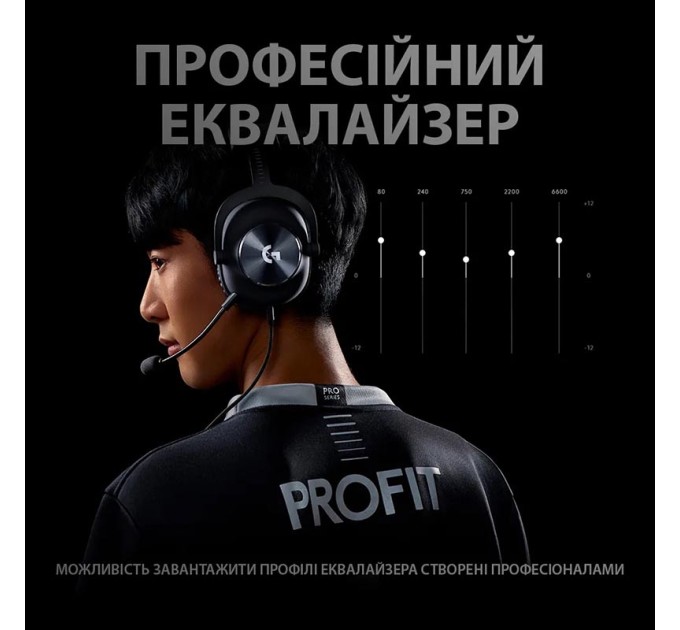 Гарнітура дротова ігрова G Pro Х, чорна Logitech (981-000818)