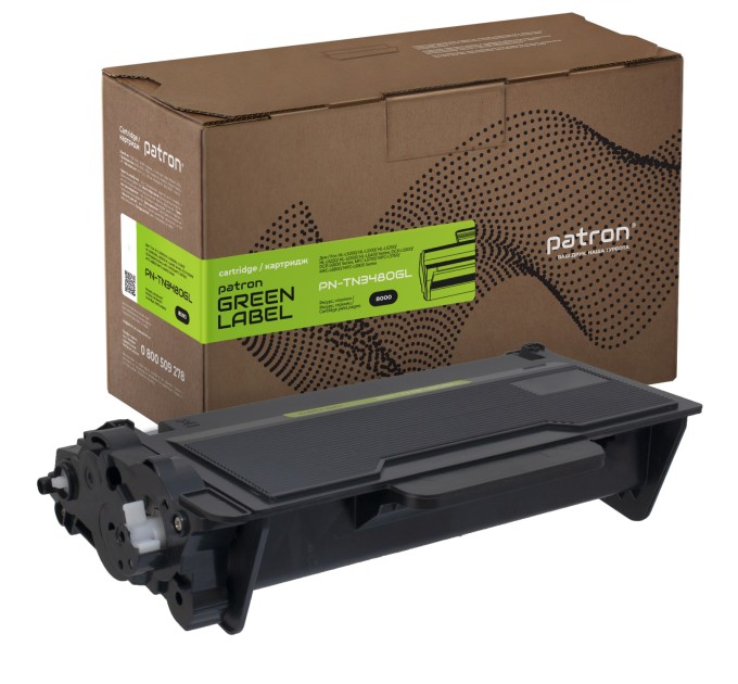 Тонер-картридж сумісний Brother TN-3480 Green Label Patron (PN-TN3480GL)