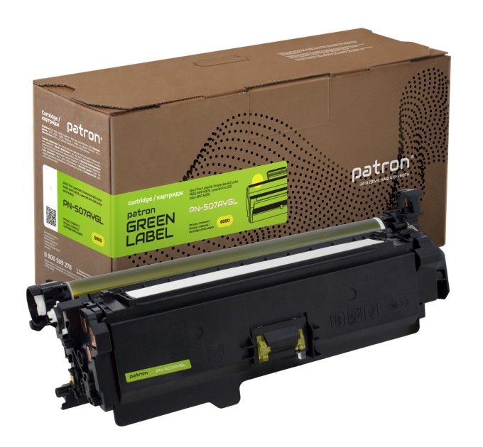 Картридж сумісний HP 507A (CE402A) жовтий Green Label Patron (PN-507AYGL)