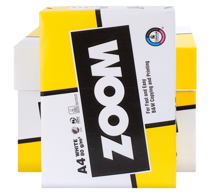 Папір офісний A4, 80г/м, 5 пачок по 500 арк, Клас С, Zoom Storaenso (ZOOM-A4-500-5)