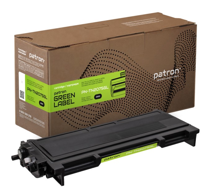 Тонер-картридж сумісний Brother TN-2075 Green Label Patron (PN-TN2075GL)