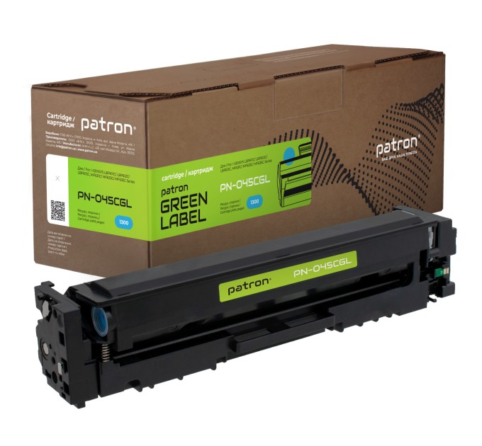 Картридж сумісний Canon 045 H блакитний Green Label Patron (PN-045HCGL)