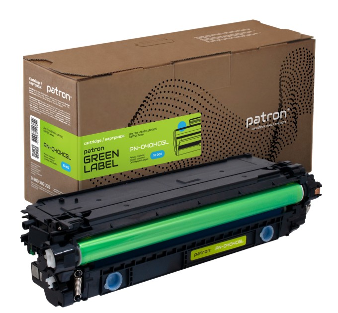 Картридж сумісний Canon 040 H Green Label, блакитний Patron (PN-040HCGL)