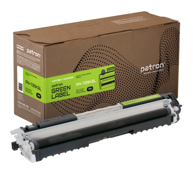Тонер-картридж сумісний Canon 729 чорний Green Label Patron (PN-729KGL)