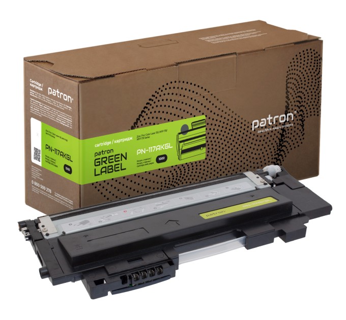 Тонер-картридж сумісний HP 117A (W2070A) чорний Green Label Patron (PN-117AKGL)