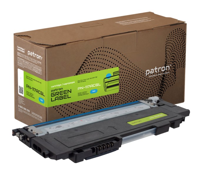 Тонер-картридж сумісний HP 117A (W2071A) блакитний Green Label Patron (PN-117AСGL)