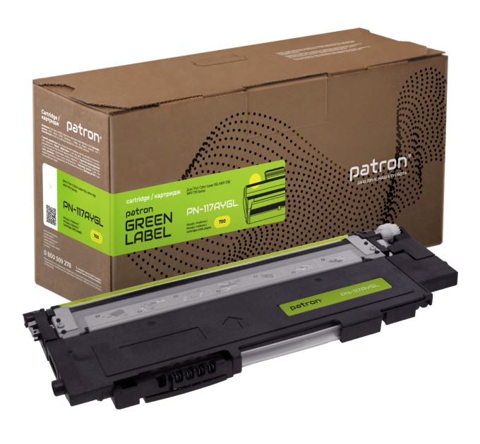 Тонер-картридж сумісний HP 117A (W2072A) жовтий Green Label Patron (PN-117AYGL)
