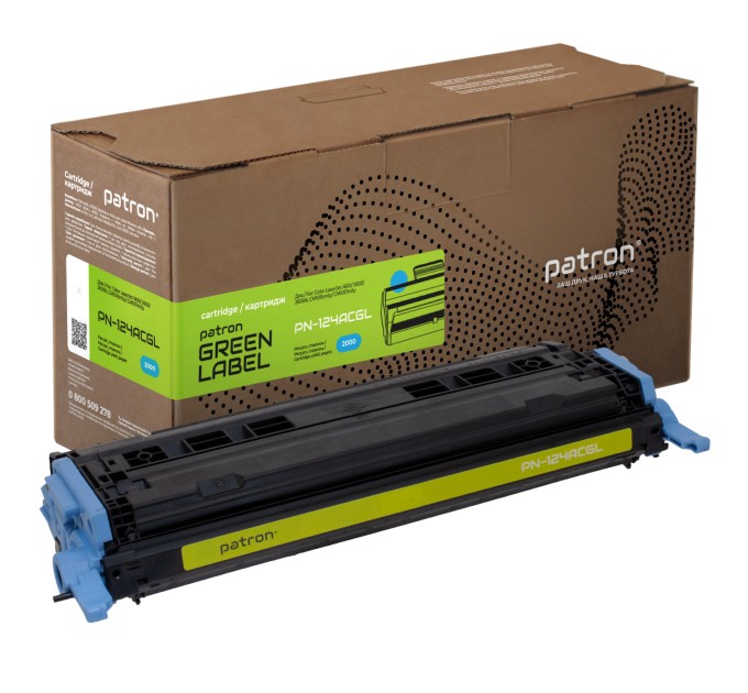 Картридж сумісний HP 124A (Q6001A) блакитний Green Label Patron (PN-124ACGL)