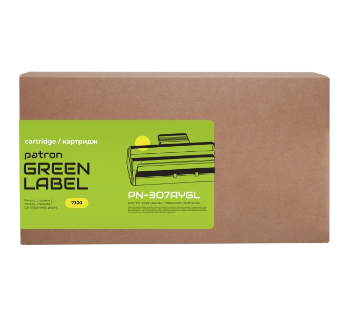 Картридж сумісний HP 307A (CE742A) жовтий Green Label Patron (PN-307AYGL)