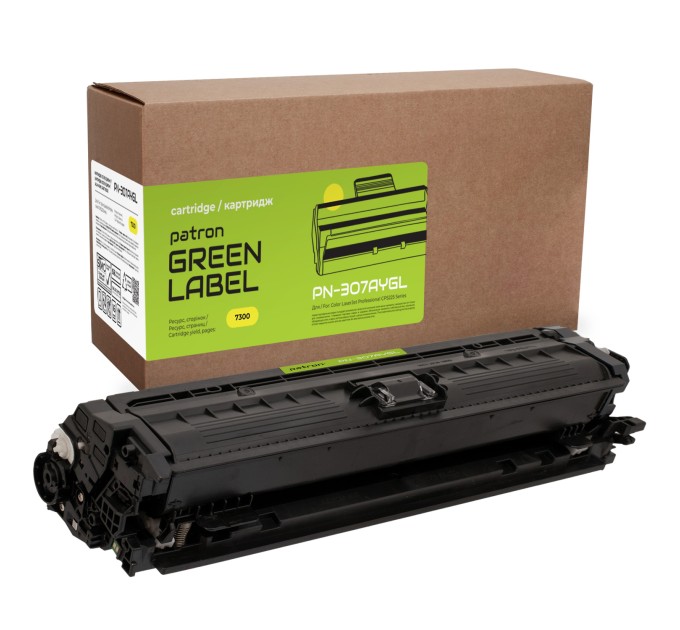 Картридж сумісний HP 307A (CE742A) жовтий Green Label Patron (PN-307AYGL)
