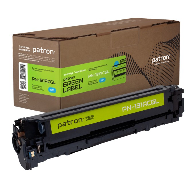 Картридж сумісний HP 131A (CF211A) Green Label, блакитний Patron (PN-131AСGL)