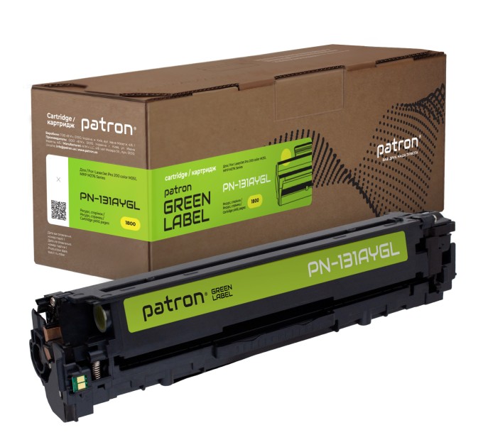 Картридж сумісний HP 131A (CF212A) Green Label, жовтий Patron (PN-131AYGL)