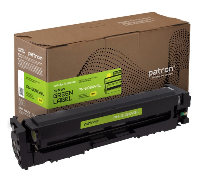 Картридж сумісний HP 203X (CF542X) жовтий Green Label Patron (PN-203XYGL)