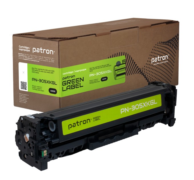 Картридж сумісний HP 305X (CE410X) чорний Green Label Patron (PN-305XKGL)
