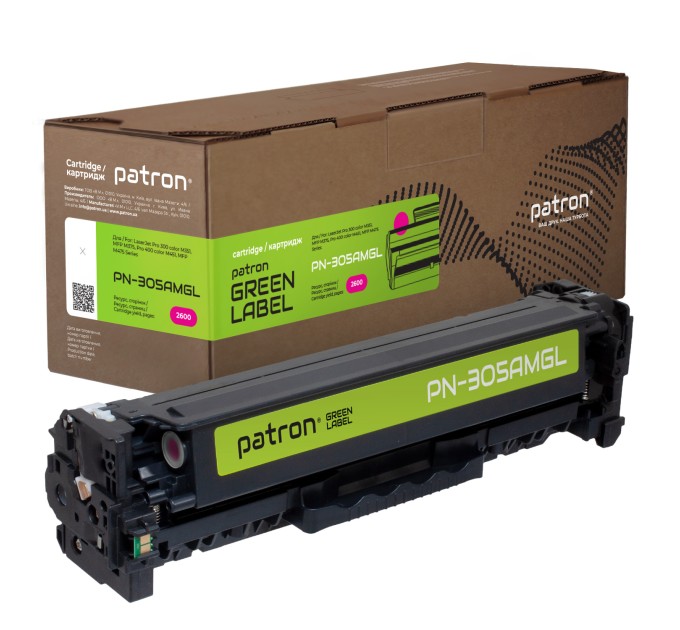 Картридж сумісний HP 305A (CE413A) пурпуровий Green Label Patron (PN-305AMGL)