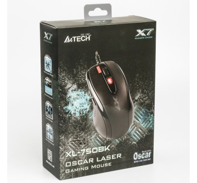 Миша USB ігрова Oscar чорна A4tech (XL-750BK-B)