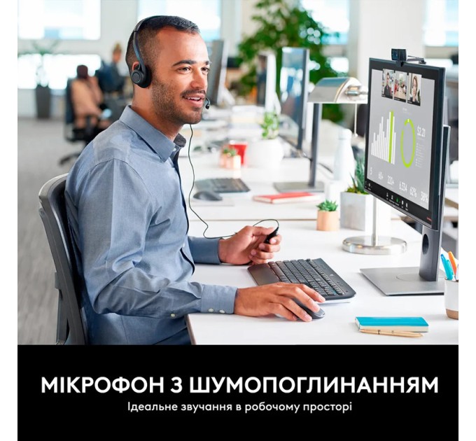 Гарнітура USB PC 960 Stereo, чорна Logitech (981-000100)