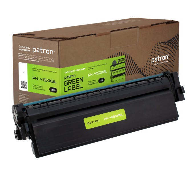 Картридж сумісний HP 415X (W2030X) Green Label, чорний Patron (PN-415XKGL)