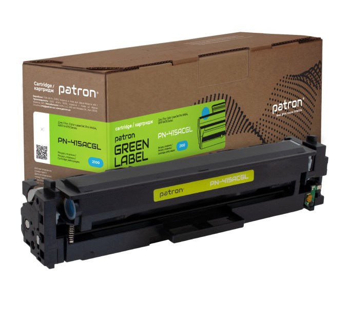 Картридж сумісний HP 415A (W2031A) Green Label, блакитний Patron (PN-415ACGL)