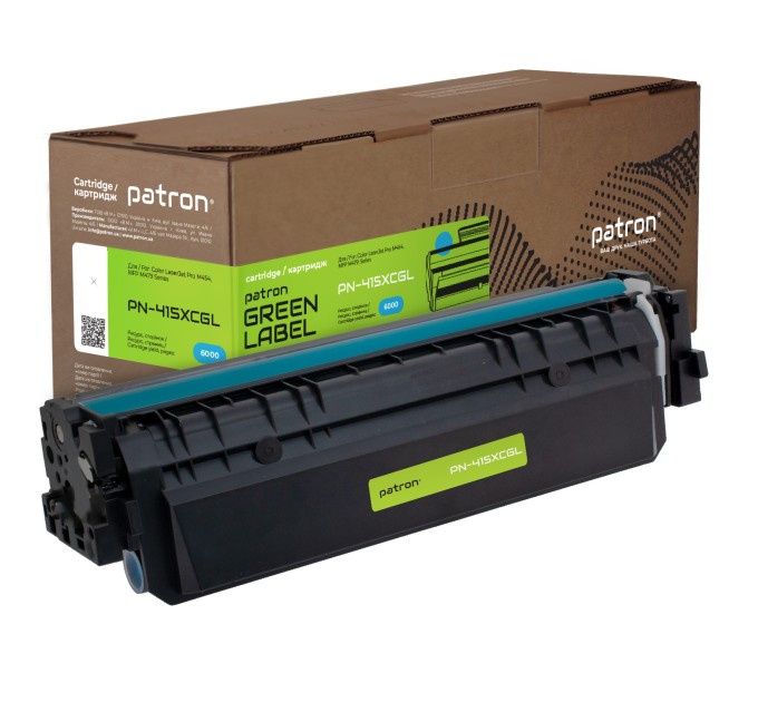 Картридж сумісний HP 415X (W2031X) Green Label, блакитний Patron (PN-415XCGL)