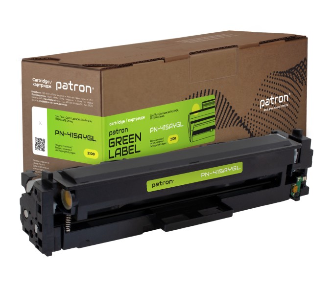 Картридж сумісний HP 415A (W2032A) Green Label, жовтий Patron (PN-415AYGL)