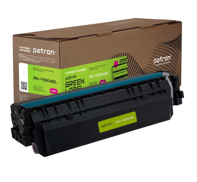 Картридж сумісний HP 415X (W2033X) Green Label, пурпуровий Patron (PN-415XMGL)