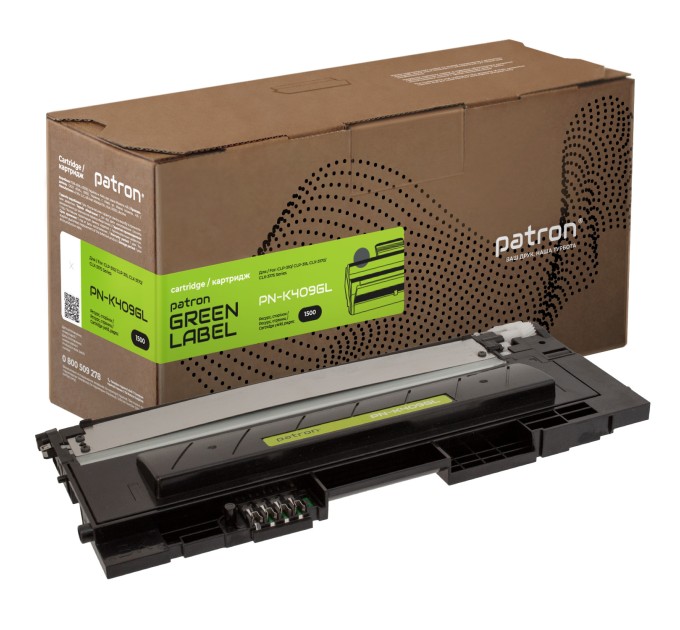 Тонер-картридж сумісний Samsung CLT-K409S Green Label, чорний Patron (PN-K409GL)