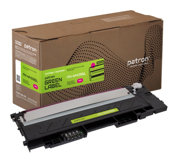 Тонер-картридж сумісний Samsung CLT-M409S Green Label, пурпуровий Patron (PN-M409GL)