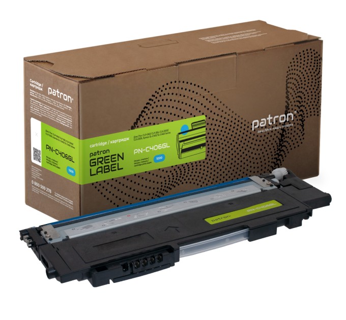 Тонер-картридж сумісний Samsung CLT-C406S Green Label, блакитний Patron (PN-C406GL)