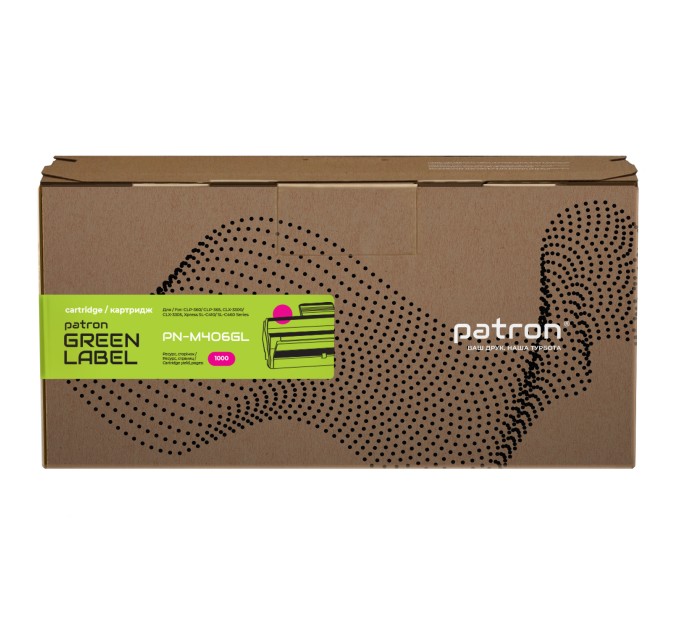 Тонер-картридж сумісний Samsung CLT-M406S Green Label, пурпуровий Patron (PN-M406GL)