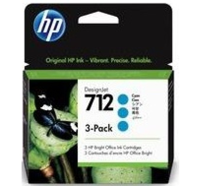 Картридж №712 3-Pack блакитний HP (3ED77A)
