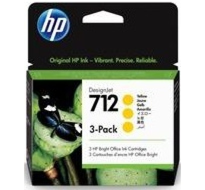 Картридж №712 3-Pack жовтий HP (3ED79A)