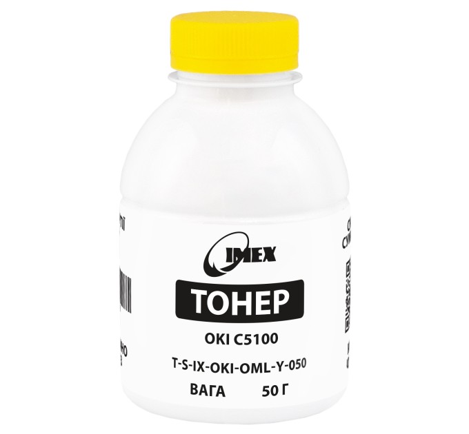 Тонер Oki C5100 флакон 50 г, жовтий (OML) Imex (TSM-OML-Y-050)
