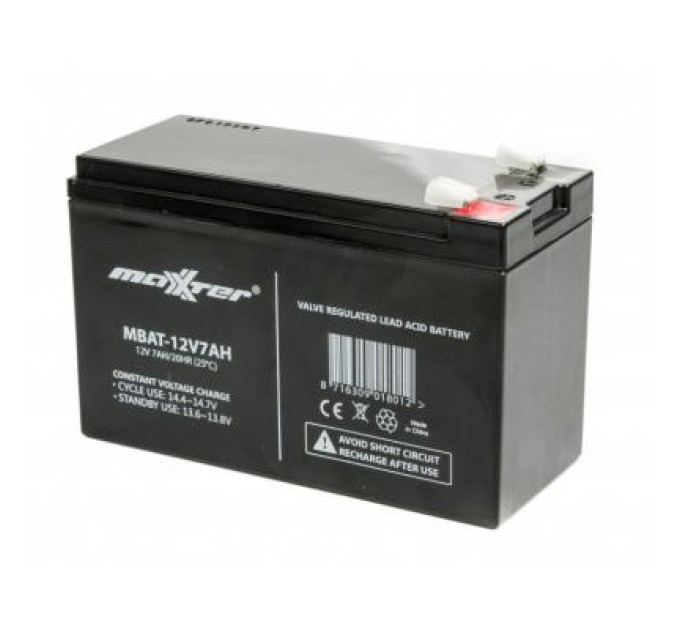 Акумулятор для ДБЖ 12В, 7 Aг Maxxter (MBAT-12V7AH)