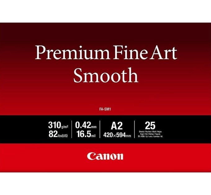 Фотопапір Premium Fine Art Paper Smooth 310 г/м2, A2, 25 арк Canon (1711C006)